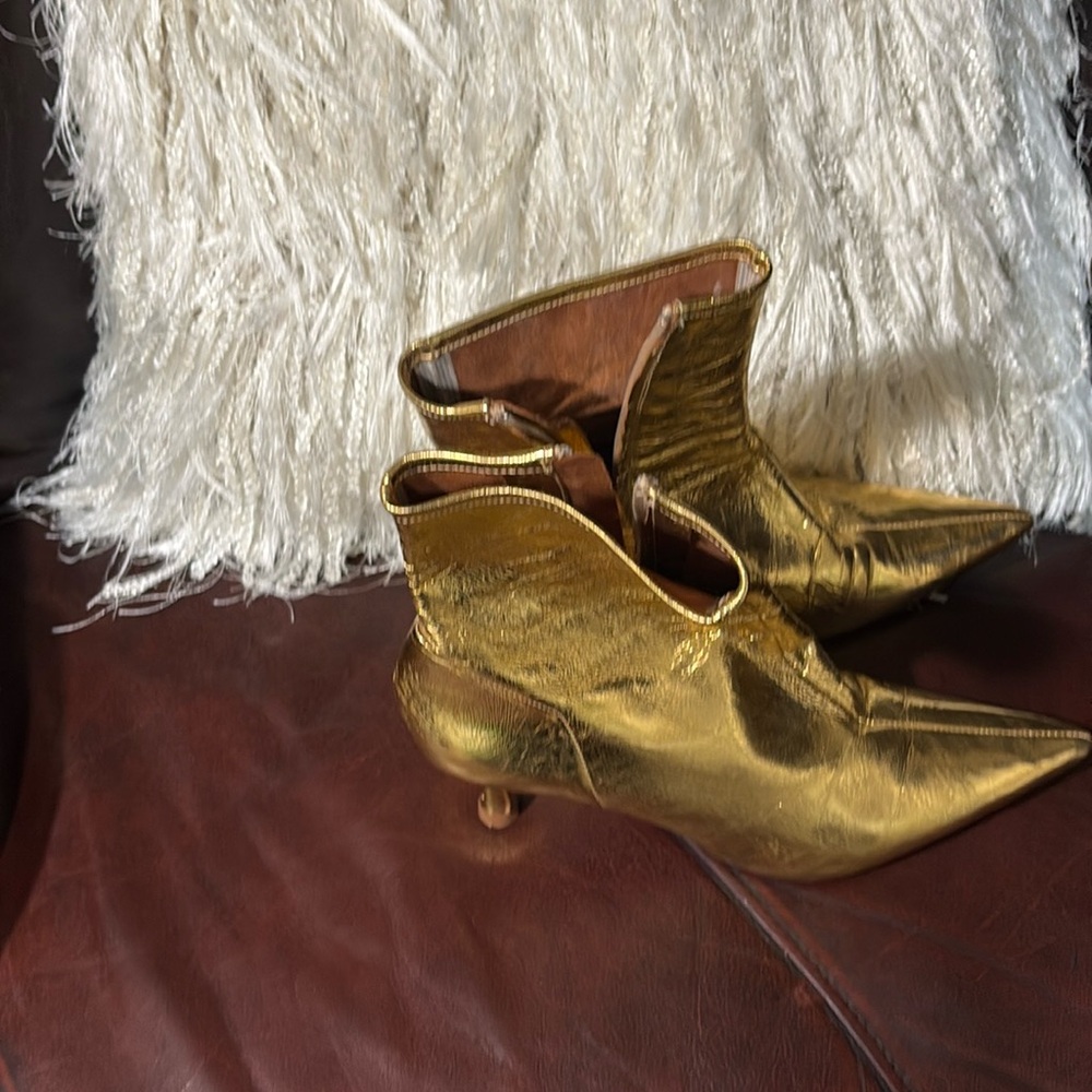 Stylus leather gold, Zara boots